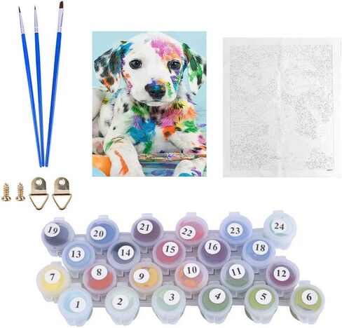 مطبوعات يدوية كيميلي بأرقام للبالغين والأطفال والأطفال الكلاب بالرسم حسب الأرقام DIY تلوين كلب أكريليك ملون بالألوان حسب الأرقام مجموعة الرسم الرئيسية جدار غرفة المعيشة غرفة النوم ديكور الكلب دلماسي in Kuwait