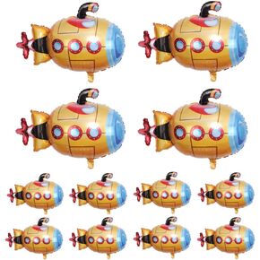12 pcs 2 Size Submarine Balloons 4 pcs 38.6 inch Foil Balloons 8 pcs 11 Inch Mini Size Balloons for Baby Shower Birthday Party Theme Party in Saudi Arabia