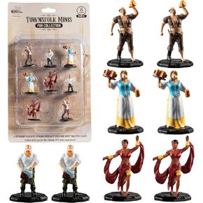 Monster Townsfolk Mini Fantasy Figures - 8pc Hand-Painted Pub Workers Non Player Character NPC Miniatures- 1" Hex-Sized Compatible w DND Dungeons Dragons Pathfinder RPG Tabletop Games in Kuwait