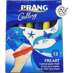 PRANG Freart Colored Paper Chalk, Large, Round Tapered Sticks, 1 x 4 Inches, 12 Sticks per Box, 12 Assorted Colors (15360)