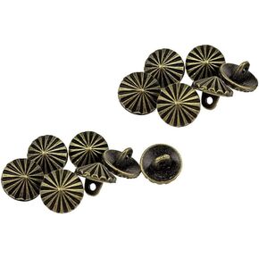 RECHERE 12 PCS Umbrella Shape Shank Metal Buttons Craft for DIYS Sewing Embellishment (Antique Silver,15mm)