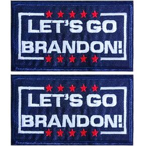 Let's Go Brandon Patches for Backpacks,Morale Patches for Jackets,Hats,Hook & Loop Emblem 2x3",Embroidery Patch Set Black