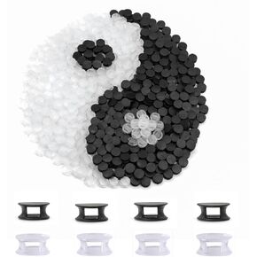 Meexzoom 200 PCS Buckle Plastic Button - DIY Shoes Charms Back - Clear and Black Plastic Buckle Buttons - Wristband Charm Backs - The Perfect Charms Accessories for DIY Shoe Projects