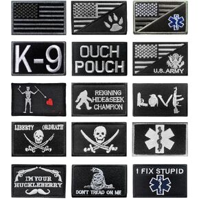 10 Pieces Dog Patches, Service Dog Patches, Removable Hook and Loop Dog Harness Patches, Tactical Thin Blue American Flag/Dog Paw in Training Working Do Not Pet Service Dog Patches