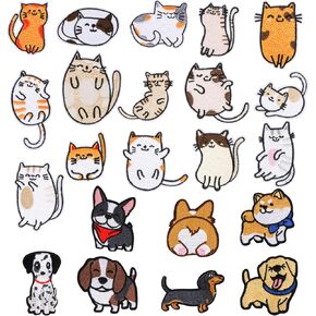 ROLEES مطرزة بالحديد على الرقع، 22 قطعة من الرقع المطرزة اللطيفة للقطط والكلاب لفستان الجينز والسترات وحقائب الظهر وخياطة الزهور وإكسسوارات DIY in Kuwait