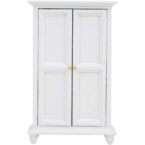 1:12 Scale Door, Miniature Doll House Wardrobe White Wooden Double Door Household Closet in Kuwait