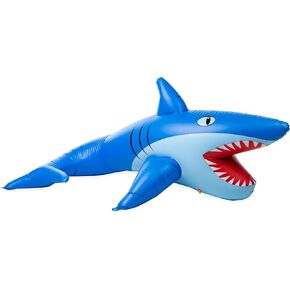 Hearthsong 8-Foot Giant Inflatable Mister Shark Sprinkler, 8’L x 4½’W x 3½’H Giant Shark Sprinkler, 10-Feet Spray from Mouth, 3 Ground Stakes Included, Ages 3 and Up in Kuwait