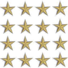 Pack of 24 Star Sew On Appliques Embroidered Stickers Badges Repair Patches 1.77inch for Hats Clothes Shoes Shirts Jackets (Star White 24pcs)