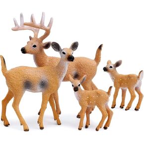Forest Animals Figures, Deer Family, Foxs, Squirrel, Owl Woodland Figurine Toys, Great for Cake Toppers, Party Favors, Christmas Decors, Terrarium Ornaments (8Pcs)