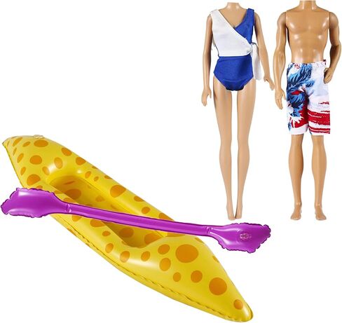 E-TING Beach Bikini Swimsuit Swimtrunk with Toy Boat Ship Kayak Accessories for 11.5-inches Girl Doll and 12-inches Boy Doll in Kuwait