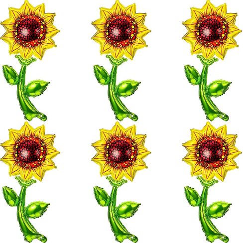 6 Pieces 36 Inch Sunflower Balloons Sunflower Birthday Party Decorations Supplies Yellow Aluminum Foil Balloon Garland for Summer Sunflower Theme Party Wedding Baby Shower Decor in Saudi Arabia