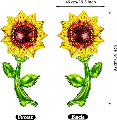6 Pieces 36 Inch Sunflower Balloons Sunflower Birthday Party Decorations Supplies Yellow Aluminum Foil Balloon Garland for Summer Sunflower Theme Party Wedding Baby Shower Decor in Saudi Arabia
