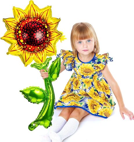 6 Pieces 36 Inch Sunflower Balloons Sunflower Birthday Party Decorations Supplies Yellow Aluminum Foil Balloon Garland for Summer Sunflower Theme Party Wedding Baby Shower Decor in Saudi Arabia