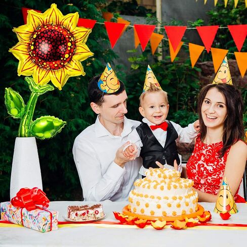 6 Pieces 36 Inch Sunflower Balloons Sunflower Birthday Party Decorations Supplies Yellow Aluminum Foil Balloon Garland for Summer Sunflower Theme Party Wedding Baby Shower Decor in Saudi Arabia