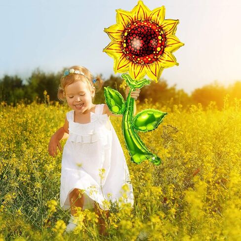 6 Pieces 36 Inch Sunflower Balloons Sunflower Birthday Party Decorations Supplies Yellow Aluminum Foil Balloon Garland for Summer Sunflower Theme Party Wedding Baby Shower Decor in Saudi Arabia