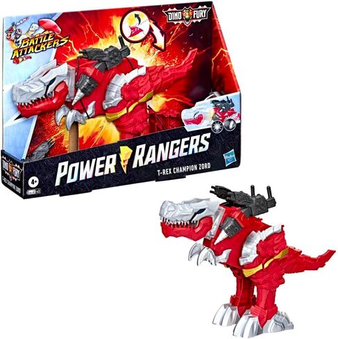 لعبة شخصية باور رينجرز باتل اتاكرز دينو فيوري تي ريكس تشامبيون زورد الإلكترونية للأطفال من سن 4 سنوات فما فوق مع أضواء وأصوات in Kuwait