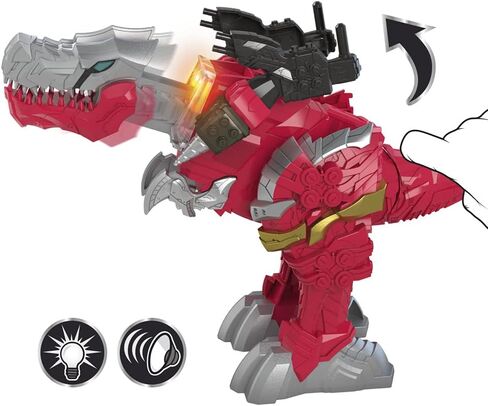 لعبة شخصية باور رينجرز باتل اتاكرز دينو فيوري تي ريكس تشامبيون زورد الإلكترونية للأطفال من سن 4 سنوات فما فوق مع أضواء وأصوات in Kuwait