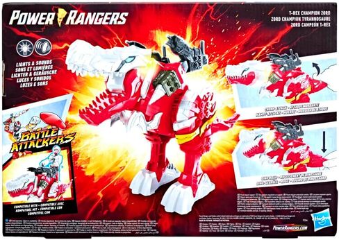 لعبة شخصية باور رينجرز باتل اتاكرز دينو فيوري تي ريكس تشامبيون زورد الإلكترونية للأطفال من سن 4 سنوات فما فوق مع أضواء وأصوات in Kuwait