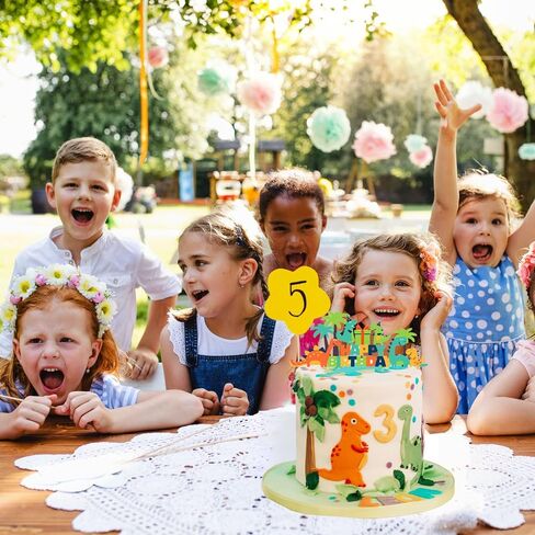 13pc Dinosaur Cake Cupcake Happy Birthday Toppers Party Supplies Decoration for Kids in Saudi Arabia
