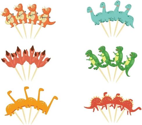 13pc Dinosaur Cake Cupcake Happy Birthday Toppers Party Supplies Decoration for Kids in Saudi Arabia