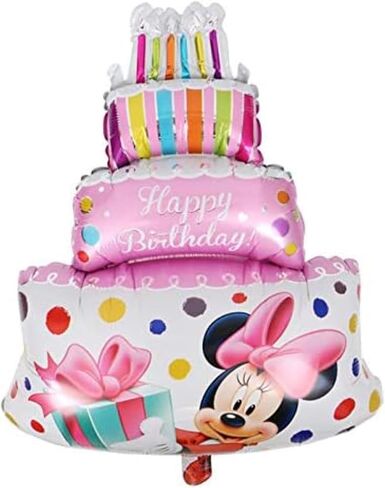 Mini Mouse First Birthday Balloons - Set Of 5 Minnie Girls Party Balloon Decorations For A Minie Mouse Themed Babies 1st Happy Birthday Bouquet Banner Decoration in Kuwait