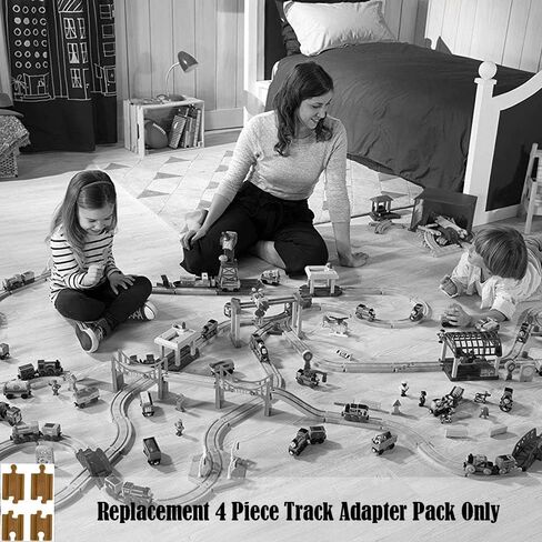 Fisher-Price Replacement Parts for Thomas and Friends Wooden Train Sets - FHM74 ~ Works with Many Sets ~ 4 Piece Track Adapter Pack in Saudi Arabia