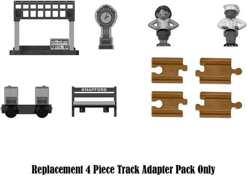 Fisher-Price Replacement Parts for Thomas and Friends Wooden Train Sets - FHM74 ~ Works with Many Sets ~ 4 Piece Track Adapter Pack in Saudi Arabia