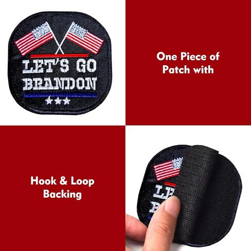Let's Go Brandon Patches for Backpacks,Morale Patches for Jackets,Hats,Hook & Loop Emblem 2x3",Embroidery Patch Set Black in Saudi Arabia