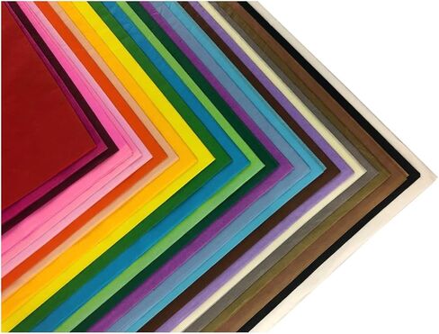 MAHITOI 100 Pieces of Premium Quality Tissue Paper 20 x 26 inches, Assorted Solid Colors Value Pack, for découpage, Packing, Party Decorations, Gift Wrapping, Christmas Projects in Kuwait