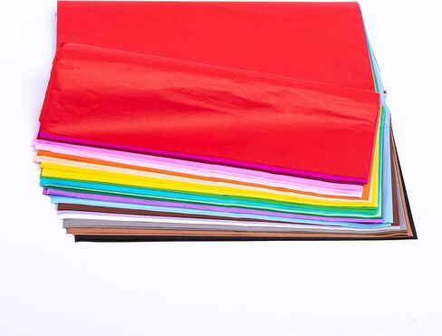 MAHITOI 100 Pieces of Premium Quality Tissue Paper 20 x 26 inches, Assorted Solid Colors Value Pack, for découpage, Packing, Party Decorations, Gift Wrapping, Christmas Projects in Kuwait