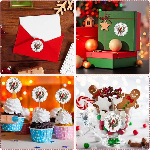 D4DREAM ملصقات ملصقات عيد الميلاد الكاردينال للأطفال 36 قطعة من أختام مغلف عيد الميلاد على شكل طائر أحمر مقاس 1.5 بوصة ذاتية اللصق لهدايا عيد الميلاد ملصقات للهدايا وبطاقات عيد الميلاد وصناديق هدايا للحفلات in Kuwait