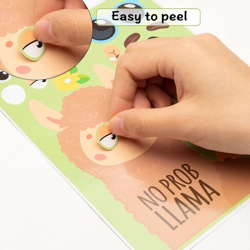 WATINC 36PCS Make Your Own Llama Cactus Stickers, Make a Face Animal Sticker Craft Game, DIY Art Cards Good Gift for School, Kids Goodie Bag Filler Reward Fiesta Mexican Alpaca Party Favor Supplies in Saudi Arabia