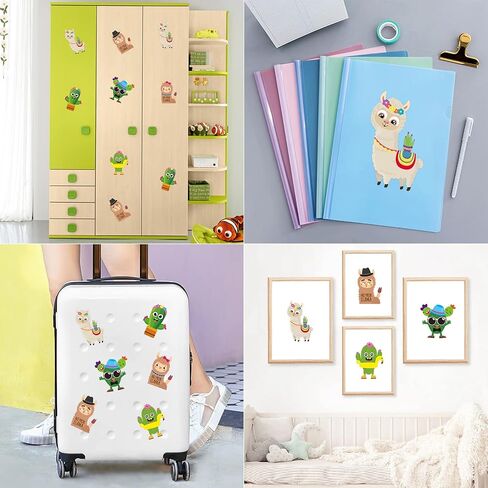 WATINC 36PCS Make Your Own Llama Cactus Stickers, Make a Face Animal Sticker Craft Game, DIY Art Cards Good Gift for School, Kids Goodie Bag Filler Reward Fiesta Mexican Alpaca Party Favor Supplies in Saudi Arabia
