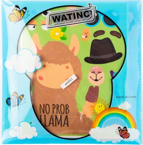 WATINC 36PCS Make Your Own Llama Cactus Stickers, Make a Face Animal Sticker Craft Game, DIY Art Cards Good Gift for School, Kids Goodie Bag Filler Reward Fiesta Mexican Alpaca Party Favor Supplies in Saudi Arabia