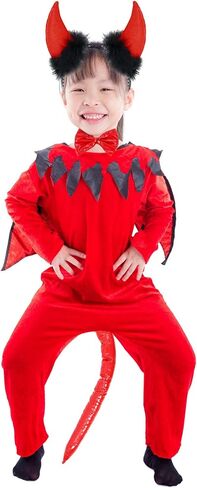 Skeleteen Devil Costume Accessory Set - Demon Costume Accessories Kit Includes Horns, Bowtie and Tail in Saudi Arabia