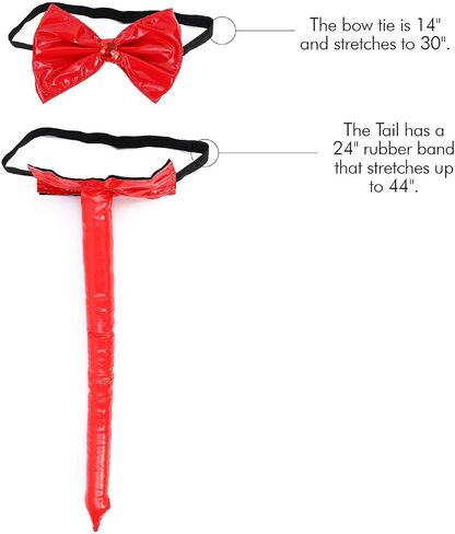 Skeleteen Devil Costume Accessory Set - Demon Costume Accessories Kit Includes Horns, Bowtie and Tail in Saudi Arabia
