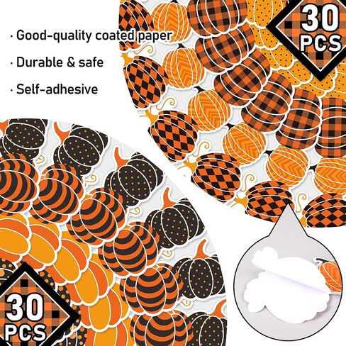 Whaline 68Ft Thanksgiving Fall Bulletin Border Stickers Self-Adhesive Autumn Pumpkin Borders Orange Black Pumpkin Blackboard Border Sticker for Classroom Chalkboard School Office Wall Decor, 60Pcs in Saudi Arabia