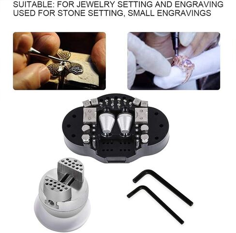 Ball Vise Engraving Setting Tool 360°Rotation Professional Ball Vise 30 PCS Attachment Jewelry Engraving Block Tools Standard Block (3inch) in Saudi Arabia