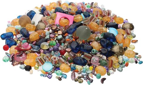 The Beadsmith Box of Beads, 2-Pounds of Glass Beads in Assorted Shapes, Sizes and Colors, Unique Variations in Every Box, Use for Bracelet Necklace Earrings Jewelry Making and DIY Crafts in Saudi Arabia