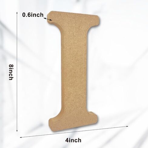 AOCEAN 8 Inch Designable Wood Letters, Unfinished Wood Letters for Wall Decor Decorative Standing Letters Slices Sign Board Decoration for Craft Home Party Projects (A) in Saudi Arabia