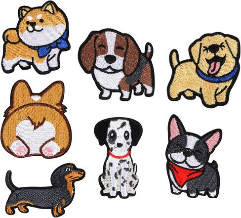 ROLEES مطرزة بالحديد على الرقع، 22 قطعة من الرقع المطرزة اللطيفة للقطط والكلاب لفستان الجينز والسترات وحقائب الظهر وخياطة الزهور وإكسسوارات DIY in Kuwait