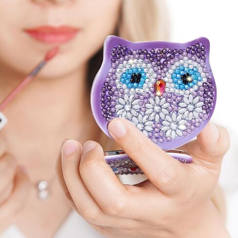 cnmg الماس اللوحة مرآة مدمجة DIY الماس اللوحة محفظة مرآة المحمولة مكبرة قابلة للطي الماس اللوحة مرآة جيب صغيرة الماس اللوحة الفنية للبالغين in Kuwait