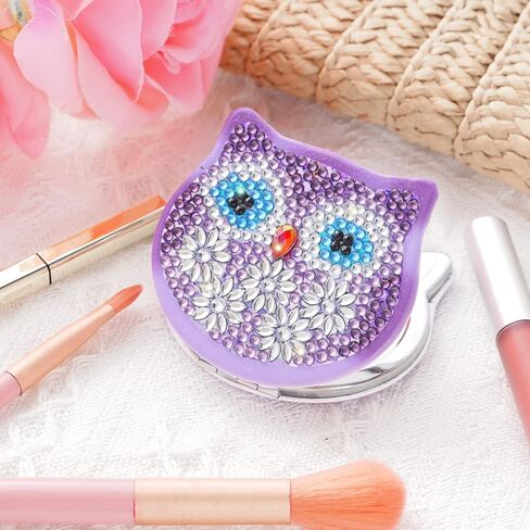 cnmg الماس اللوحة مرآة مدمجة DIY الماس اللوحة محفظة مرآة المحمولة مكبرة قابلة للطي الماس اللوحة مرآة جيب صغيرة الماس اللوحة الفنية للبالغين in Kuwait