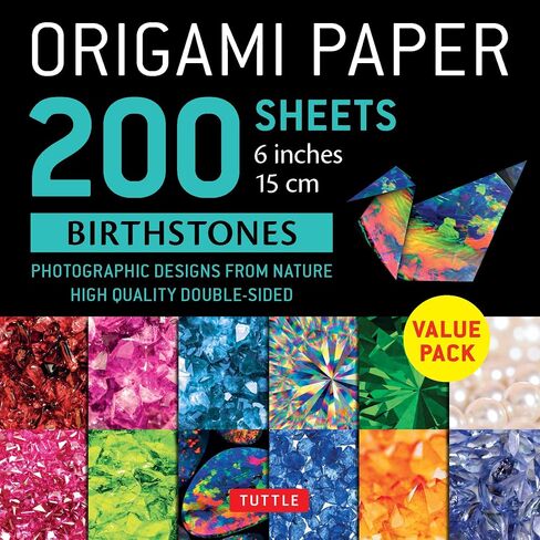 Origami Paper 200 sheets Birthstones 6" (15 cm): Photographic Designs from Nature: Double Sided Origami Sheets Printed with 12 Different Designs (Instructions for 6 Projects Included) in Saudi Arabia