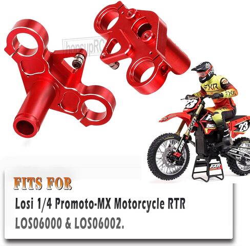 مجموعة المشبك الثلاثي الألومنيوم 7075 من HopsupRC ترقيات جزء للدراجة النارية Losi 1/4 Pro Moto MX الدراجة الترابية RTR FXR LOS06000 LOS06002، فضي in Kuwait