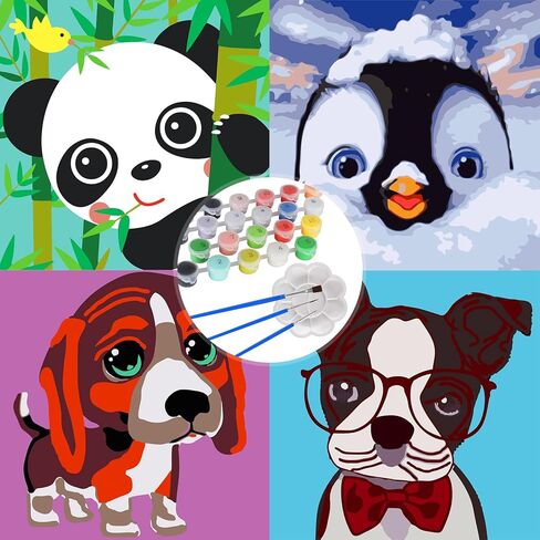 الرسم بالأرقام للأطفال من عمر 8 إلى 12 عامًا، والحرف اليدوية للأطفال من عمر 4 إلى 8 سنوات | طلاء زيتي بالأرقام للمبتدئين لتزيين الجدران (9.64 × 9.64 بوصة) in Kuwait