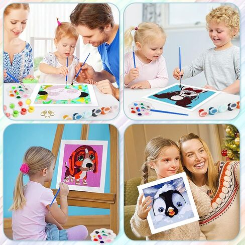 الرسم بالأرقام للأطفال من عمر 8 إلى 12 عامًا، والحرف اليدوية للأطفال من عمر 4 إلى 8 سنوات | طلاء زيتي بالأرقام للمبتدئين لتزيين الجدران (9.64 × 9.64 بوصة) in Kuwait