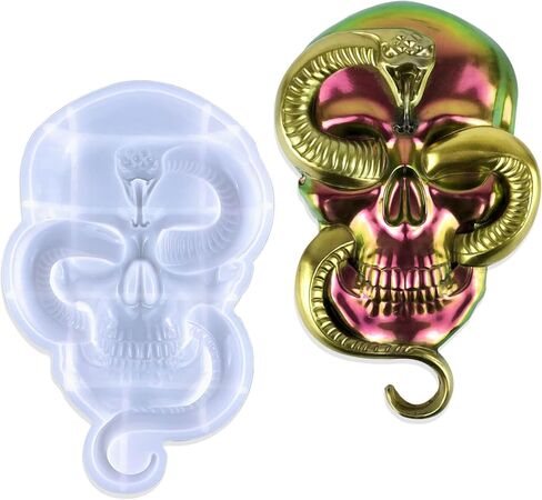 قوالب ريفاندا الهالوين ثلاثية الأبعاد للراتنج، قوالب سيليكون على شكل جمجمة الأفعى للحرف الراتنجية، قوالب صب كبيرة من الراتنج، زخارف فنية لتزيين الطاولة على الحائط in Kuwait