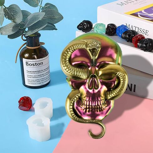 قوالب ريفاندا الهالوين ثلاثية الأبعاد للراتنج، قوالب سيليكون على شكل جمجمة الأفعى للحرف الراتنجية، قوالب صب كبيرة من الراتنج، زخارف فنية لتزيين الطاولة على الحائط in Kuwait