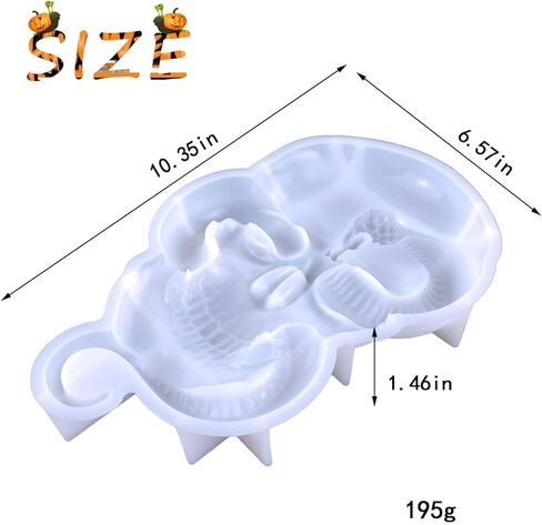 قوالب ريفاندا الهالوين ثلاثية الأبعاد للراتنج، قوالب سيليكون على شكل جمجمة الأفعى للحرف الراتنجية، قوالب صب كبيرة من الراتنج، زخارف فنية لتزيين الطاولة على الحائط in Kuwait